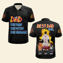 Load image into Gallery viewer, Custom Dad 3D Anime Polo Shirt - Father&#39;s Day Gift Polo Shirts PopCulturePrints
