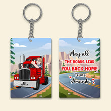 Load image into Gallery viewer, Personalized Semi Truck Driver Keychain - Custom Road Home Gift Keychains PopCulturePrints
