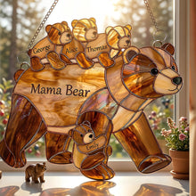 Load image into Gallery viewer, "Embrace the Love of Family" - Personalized Mama Bear Suncatcher Ornament for Mother's Day - Gift for Mom, Grandma, and Loved Ones Ornament PopCulturePrints
