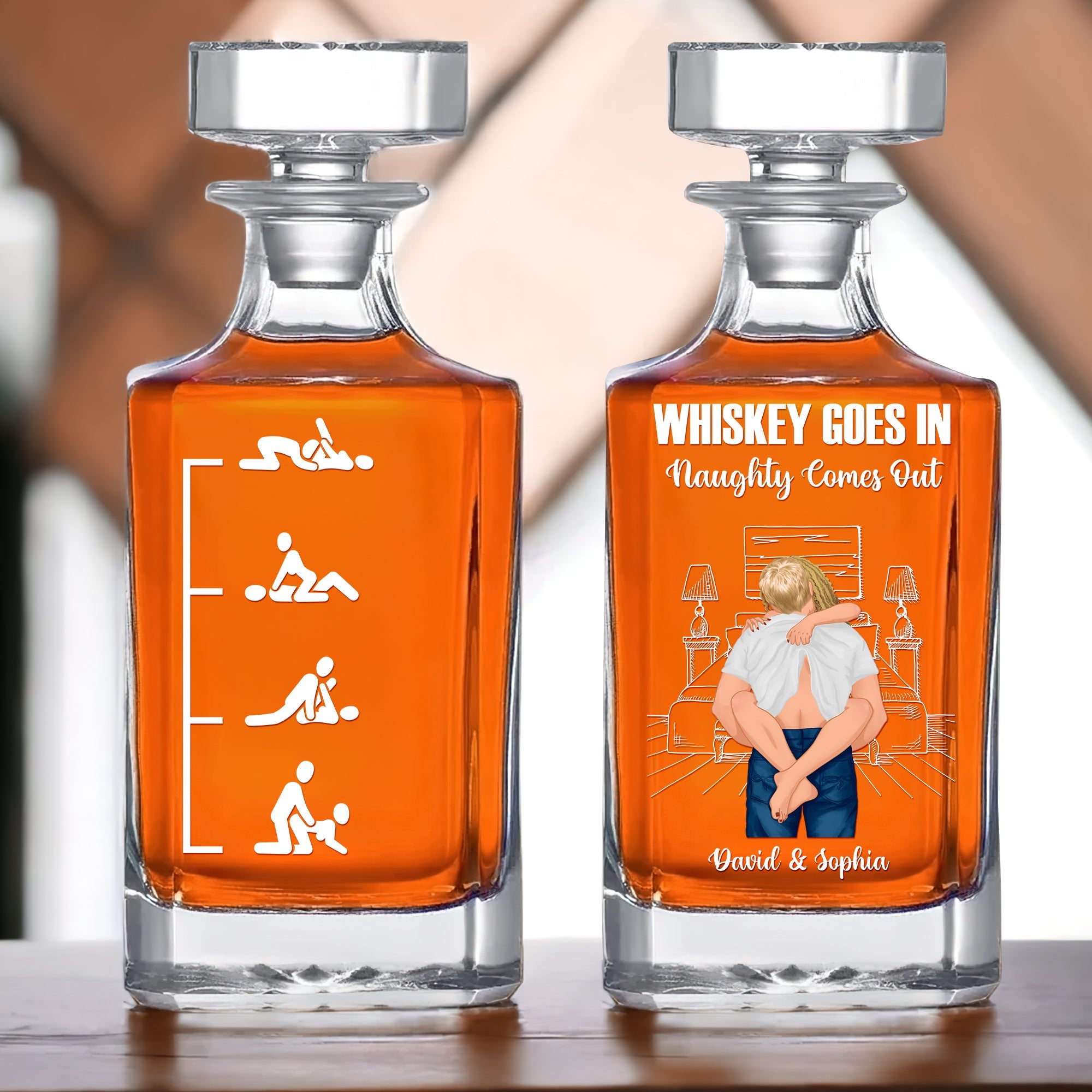 Cheers to Love! Personalized Funny Couple Whiskey Bottle - Ideal Gift for Couples, Friends & Special Occasions Whiskey Bottle PopCulturePrints