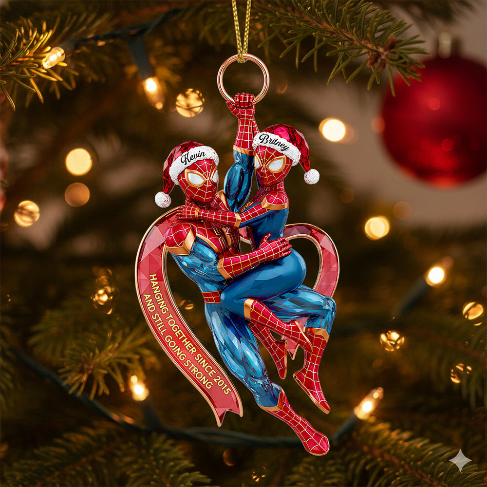 "Love and Laughter, Together Forever" - Personalized Amazing Couple Hanging Together Ornament Ornament PopCulturePrints