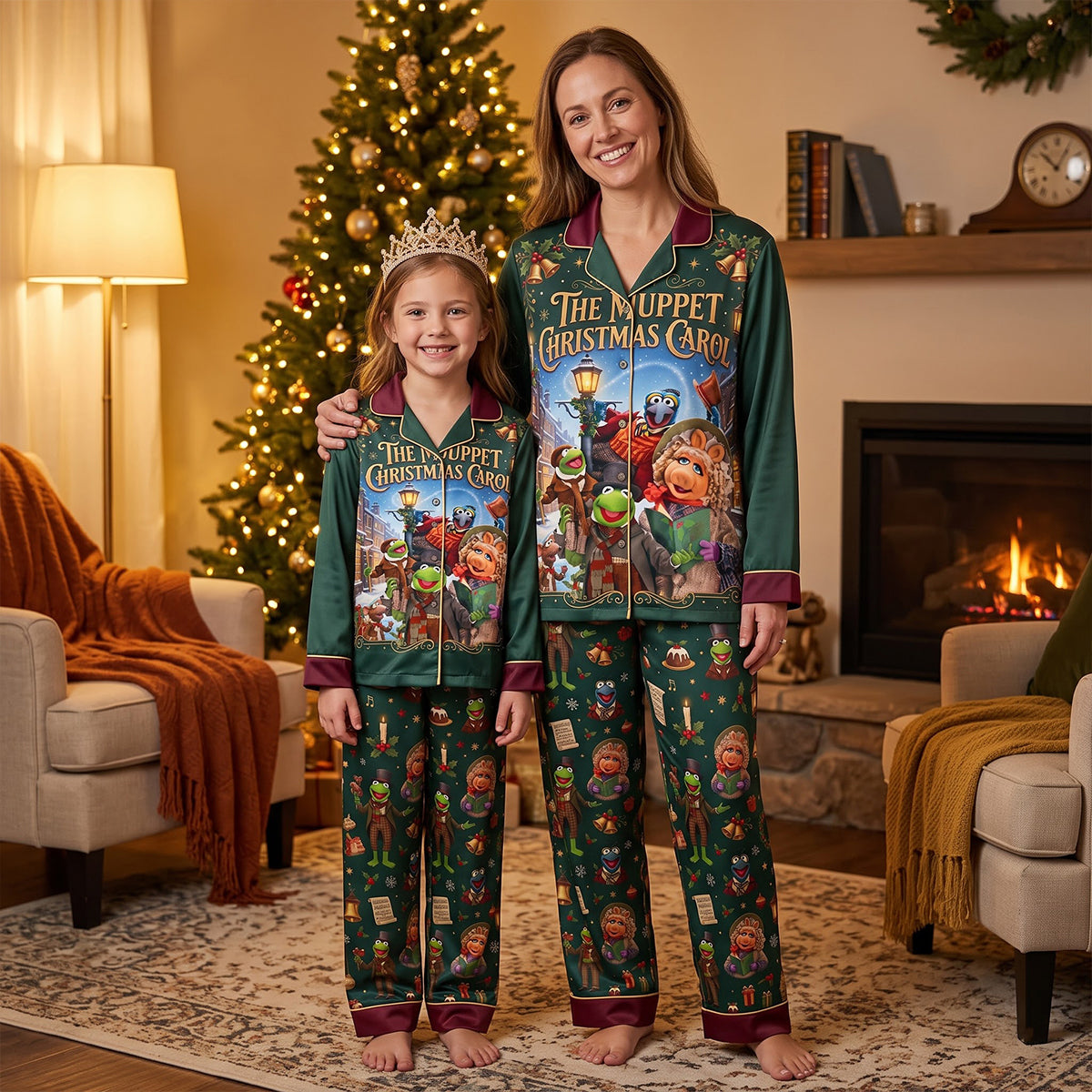 Whimsical Christmas Button Up Pajama Set - Personalize the Joy!