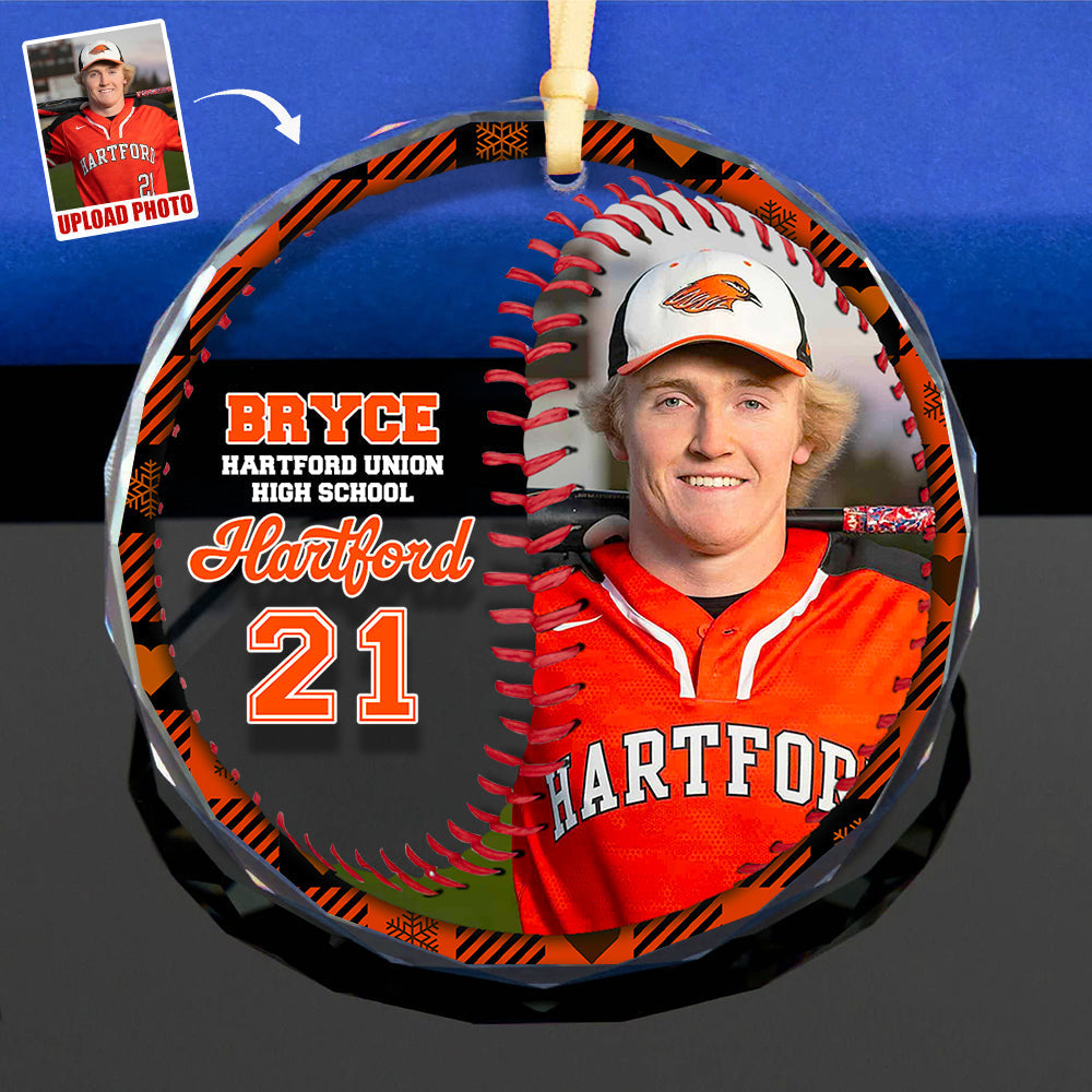Personalized Baseball Photo Christmas Ornament - Custom Gift Ornament PopCulturePrints