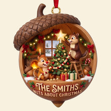 Load image into Gallery viewer, Nuts About Christmas - Personalized Chipmunks Couple Ornament
