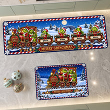 Load image into Gallery viewer, “Choo-choo! Celebrate the Season!” - Festive Fun Train Runner Rug, Personalized Christmas Gift for Family and Friends
