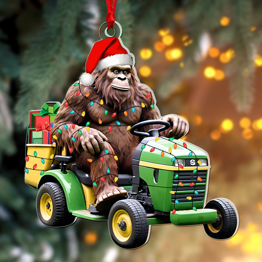 Personalized Bigfoot Lawn Tractor Christmas Ornament Ornament PopCulturePrints