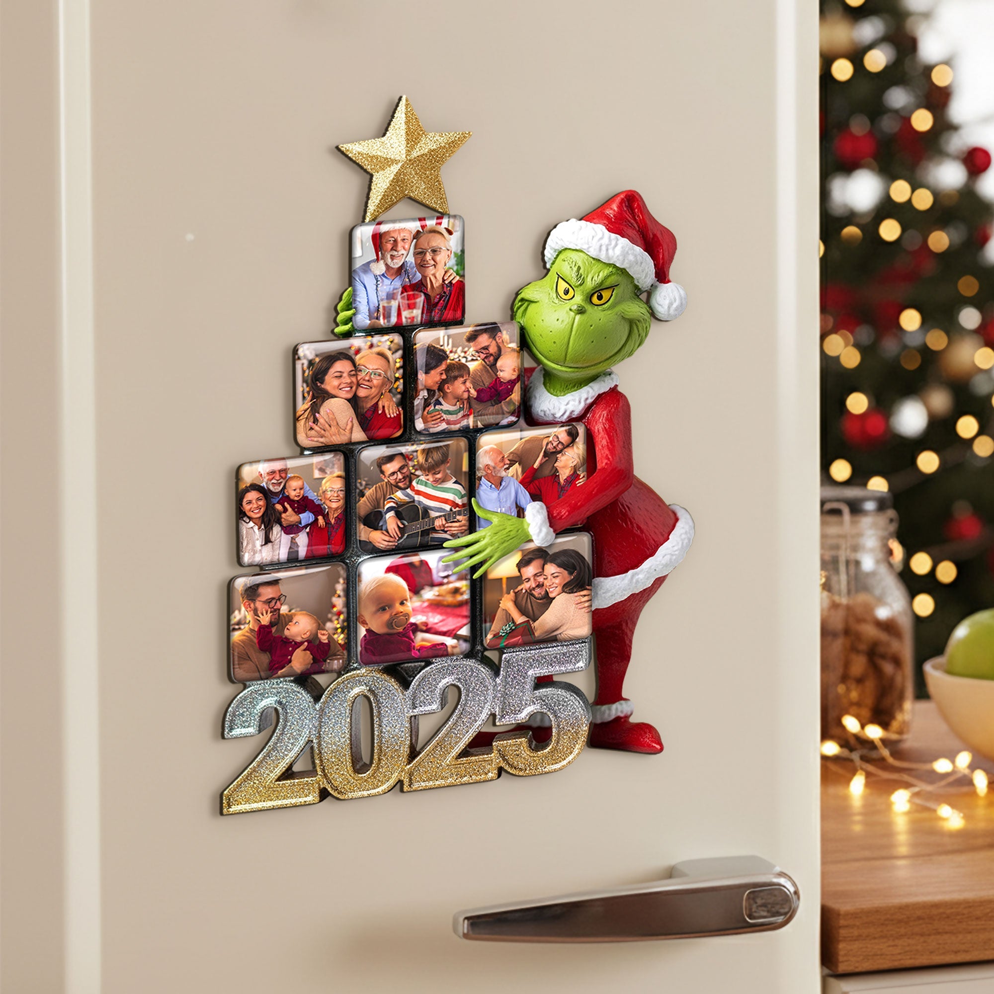 Celebrate Togetherness: Customizable Green Monster Family Fridge Magnet - Perfect Gift for Loved Ones Fridge Magnet PopCulturePrints