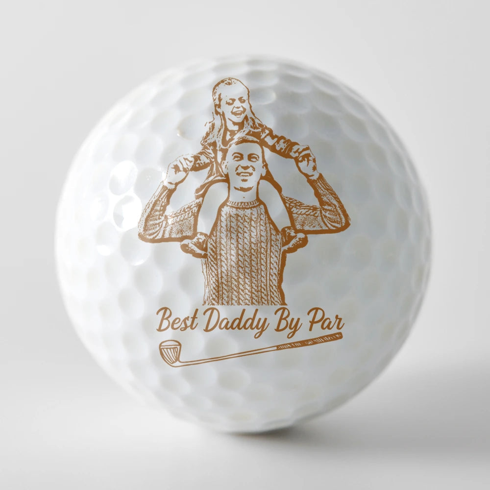 “Best Dad By Par” - Custom Personalized Golf Ball for Dad, Grandpa, and Golf Lovers Golf Ball PopCulturePrints