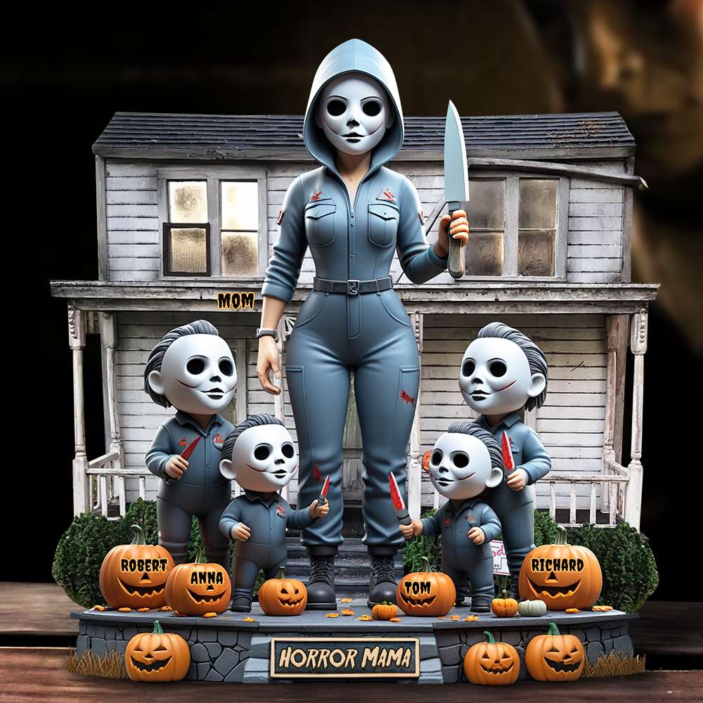 "Slay Every Day, Horror Mom Style" - Personalized Horror Mom Acrylic Plaque - Gift for Mom, Grandma, Best Friends Shaped Plaques PopCulturePrints