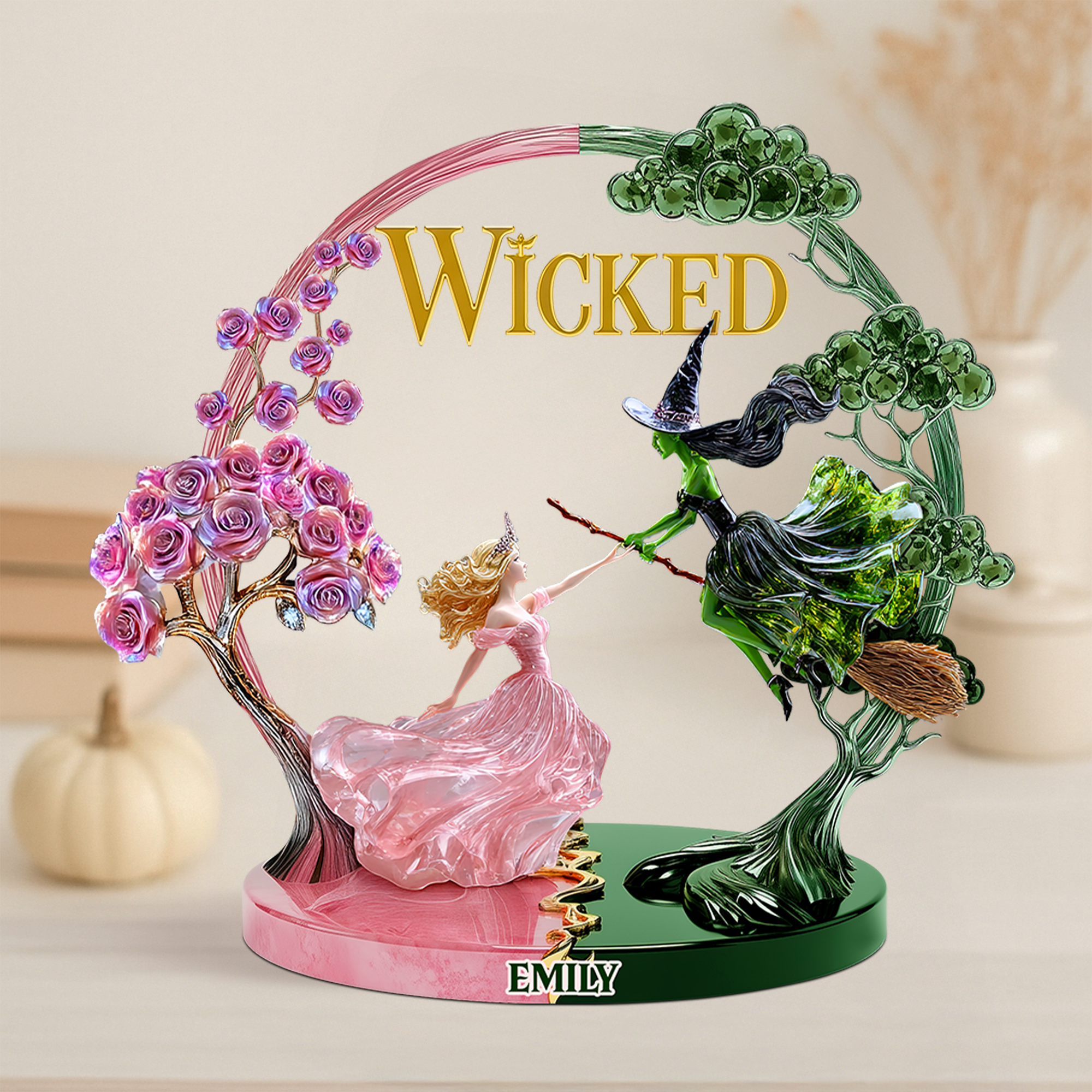 “Embrace the Magic of Friendship” - Musical Acrylic Plaque, Personalized Gift for Fans of Wicked Shaped Plaques PopCulturePrints