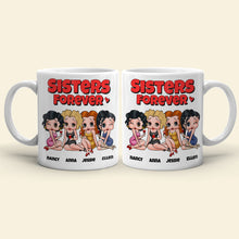 Load image into Gallery viewer, Sisters Forever Personalized Besties Coffee Mug Coffee Mug PopCulturePrints

