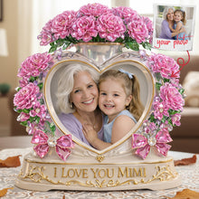 Load image into Gallery viewer, “Bloom With Love” - Personalized Acrylic Plaque - Custom Photo Gift for Mom, Grandma &amp; More Shaped Plaques PopCulturePrints
