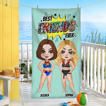 Load image into Gallery viewer, Custom Best Friends Beach Towel - Personalized Gift for BFFs Beach Towel PopCulturePrints
