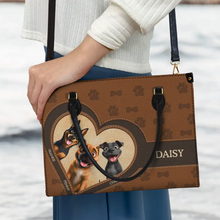 Load image into Gallery viewer, &quot;Paws &amp; Love&quot; - Personalized Leather Bag for Dog Moms Leather Bag PopCulturePrints
