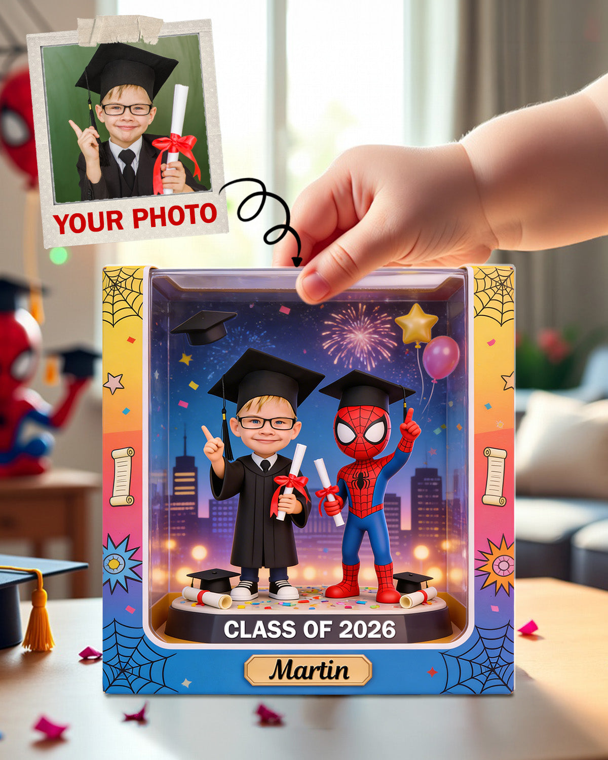 Celebrate Achievement with a Personalized Touch - My Hero Graduation Acrylic Plaque - Custom Photo Gifts for Graduates Shaped Plaques PopCulturePrints