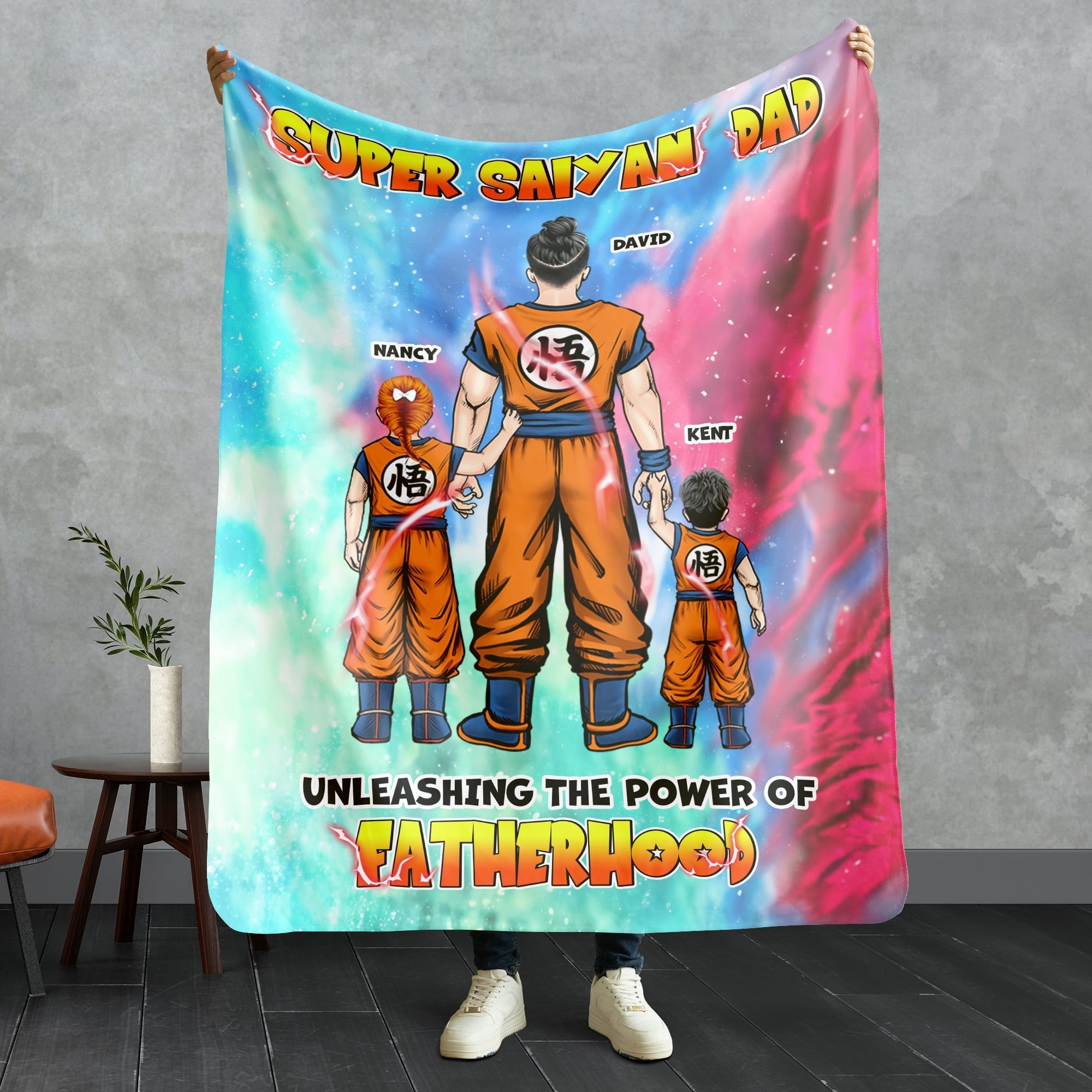 Super Dad Custom Anime Blanket - Perfect Father's Day Gift Blanket PopCulturePrints