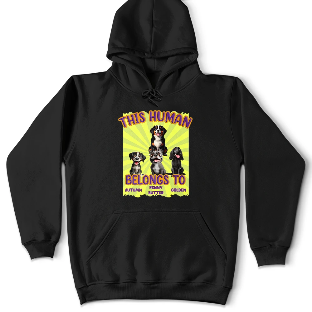 This Human Belongs To Blackie - Personalized Dog Lover T-Shirt T-shirt PopCulturePrints