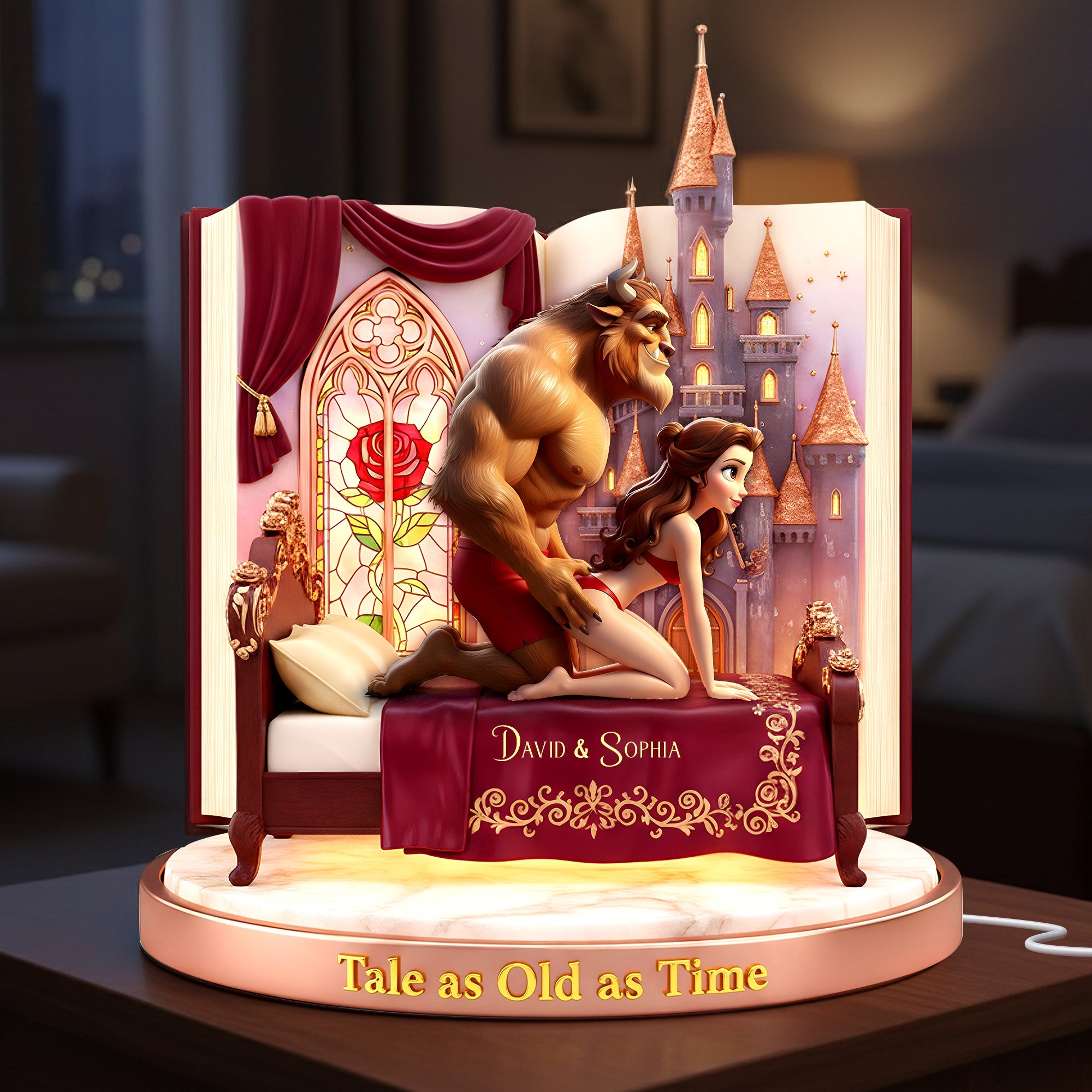 Tale as Old as Time - Flirty Fun Couple Light Box | Personalized Gift for Couples Light Box PopCulturePrints