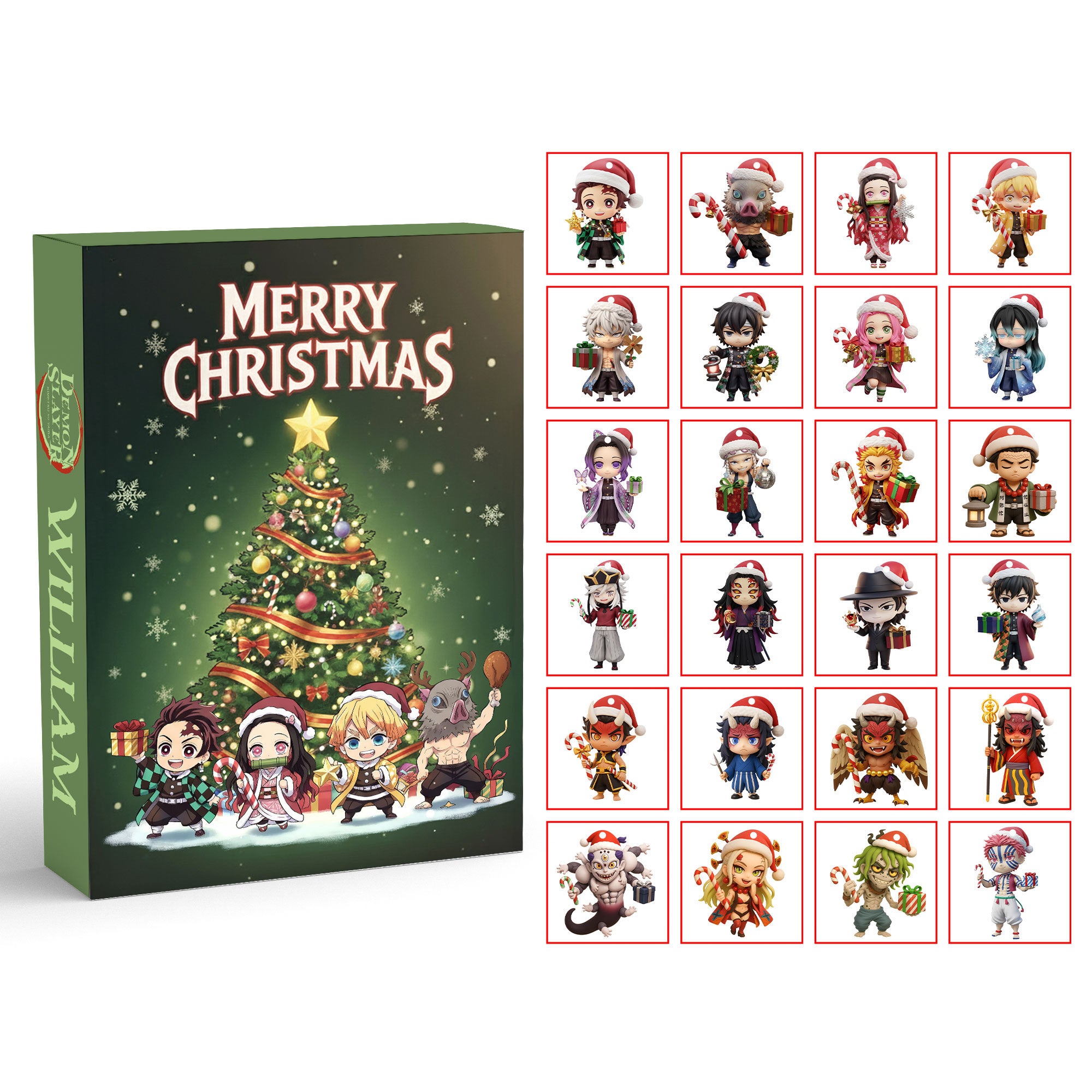 “Celebrate the Season with Joy!” - Anime Christmas Advent Calendar Blind Box - Personalized Gifts for Anime Lovers Advent Calendar PopCulturePrints