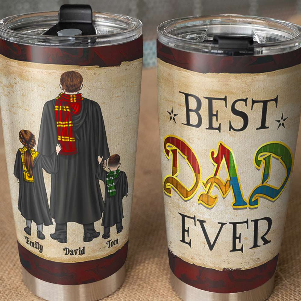 Personalized Wizard Dad Tumbler - Best Dad Ever Gift