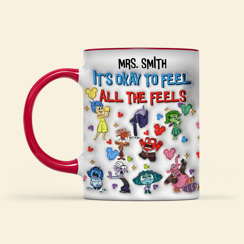 Personalized Inside Out Themed Mug - It's Okay to Feel All the Feels