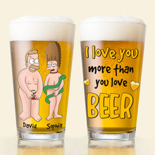 Load image into Gallery viewer, Personalized Cartoon Couple Beer Glasses - Unique Valentine's Day Gifts for Couples Beer Glasses PopCulturePrints
