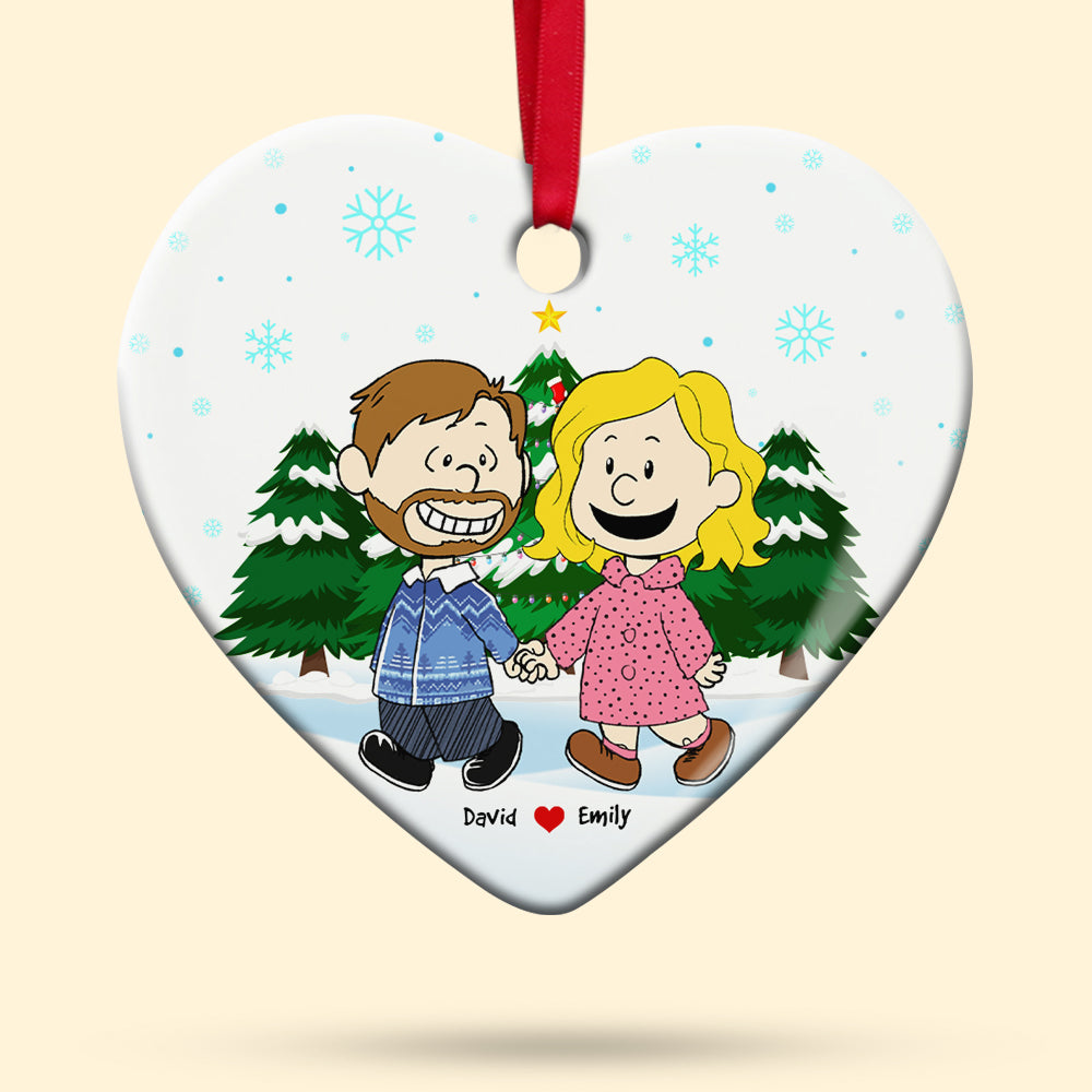 Personalized Couple Ornament - Hand in Hand Ceramic Gift for Valentine's Day Gifts Ornament PopCulturePrints