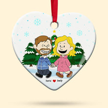 Load image into Gallery viewer, Personalized Couple Ornament - Hand in Hand Ceramic Gift for Valentine&#39;s Day Gifts Ornament PopCulturePrints
