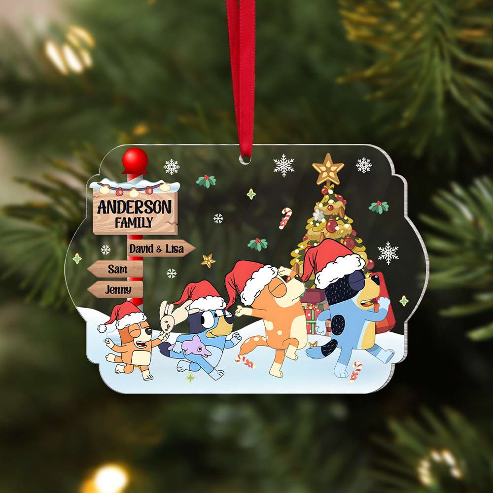 Personalized Family Christmas Ornament - Acrylic Keepsake with Festive Design