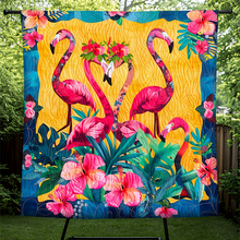 Load image into Gallery viewer, Personalized Flamingo Quilt Bed Set - Christmas Edition Blanket PopCulturePrints
