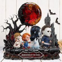 Load image into Gallery viewer, &quot;Horror Runs Deep in the Family&quot; - Personalized Horror Slay Family Acrylic Plaque - Unique Gift for Horror Fans, Family &amp; Friends Shaped Plaques PopCulturePrints
