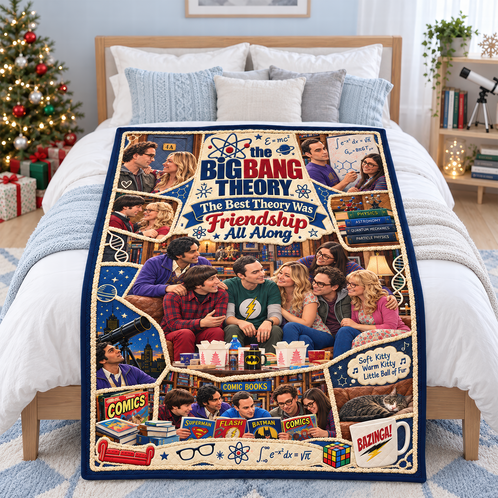 "The Best Theory Was Friendship All Along" - Personalized Science & Sitcom Blanket for TV Show Lovers Blanket PopCulturePrints