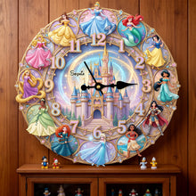 Load image into Gallery viewer, “Every Hour is Magical!” Personalized Acrylic Hanging Wall Clock for Princess Fans Hanging Wall Clock PopCulturePrints
