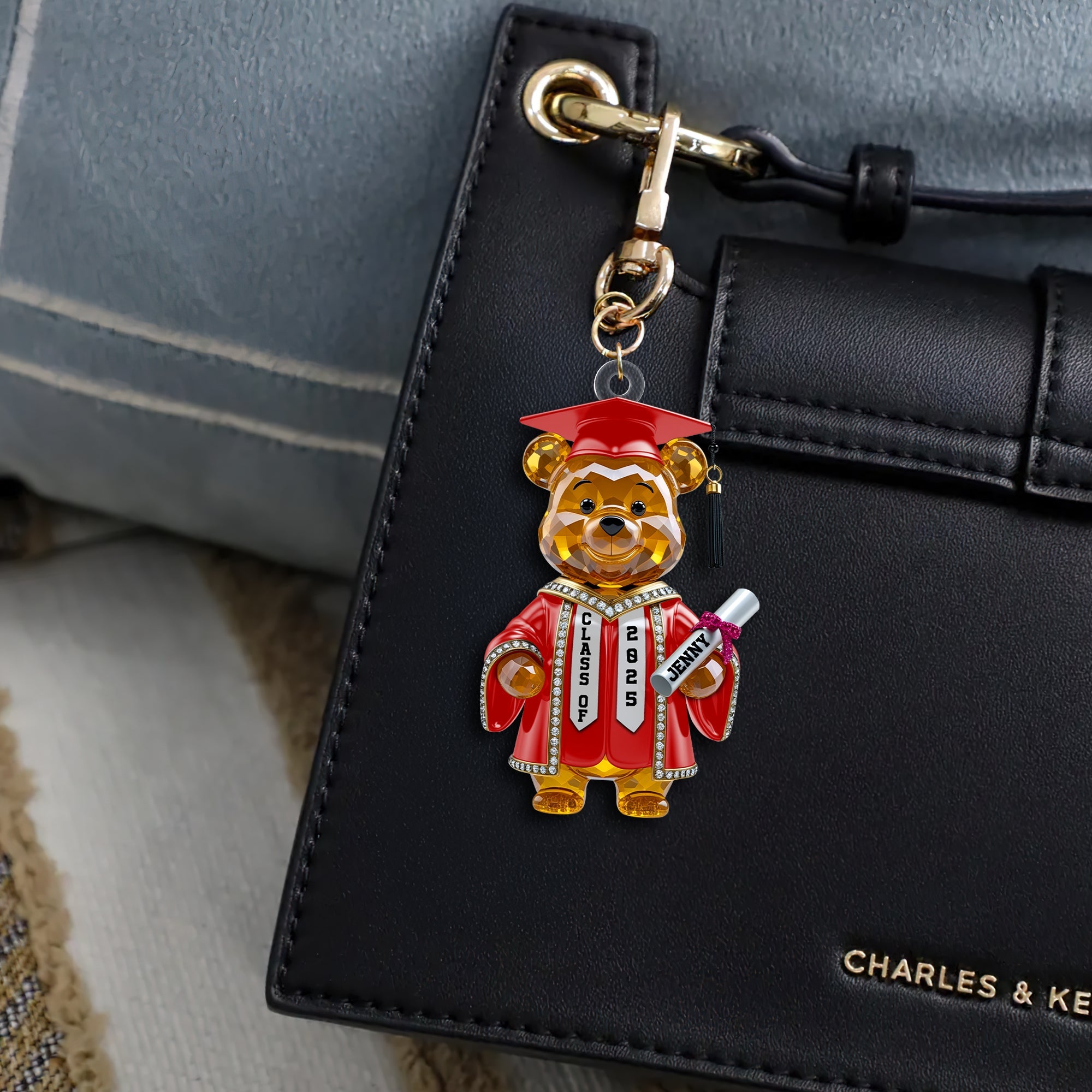 Celebrate Achievements with Our Bear Acrylic Keychain - Personalized Graduation Gift for Students Keychains PopCulturePrints