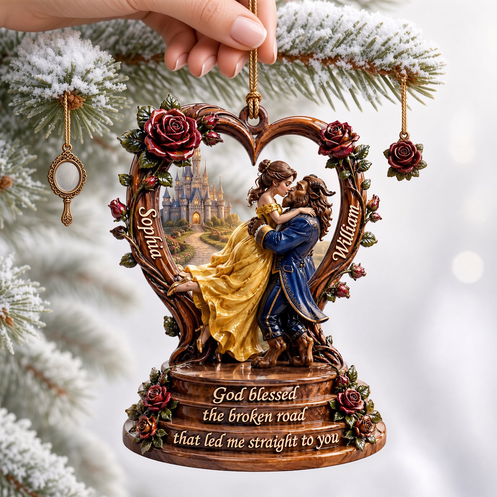 Love's Destiny: The Fantasy Fate Couple Acrylic Ornament - Personalized Gift for Couples
