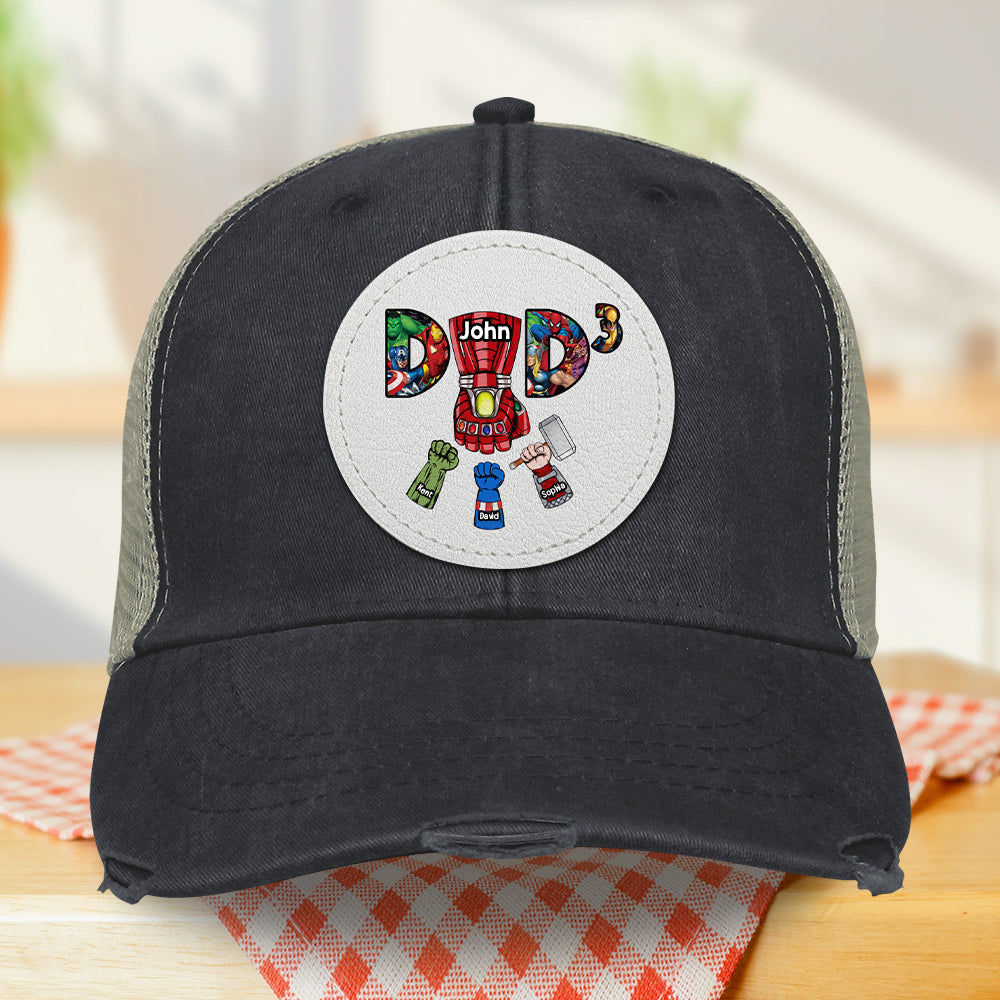 Custom 'Super Dad' Distressed Cap - Father's Day Gift Caps PopCulturePrints