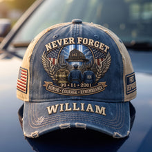 Load image into Gallery viewer, “Never Forget” - Personalized Classic Cap - Gift for First Responders &amp; 9/11 Memorial Enthusiasts
