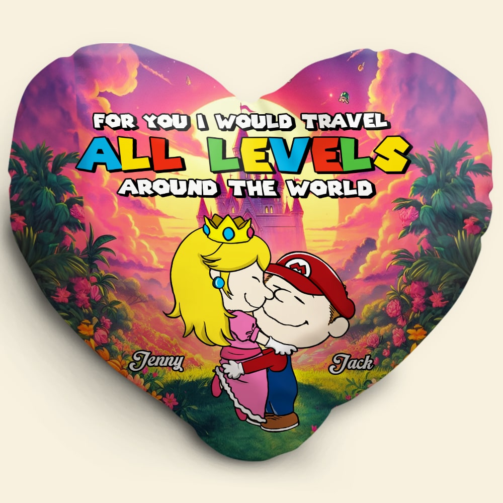 Custom Heart-shaped Pillow for Couples - All Levels of Love Pillow PopCulturePrints