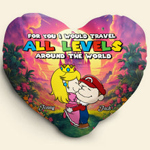 Load image into Gallery viewer, Custom Heart-shaped Pillow for Couples - All Levels of Love Pillow PopCulturePrints
