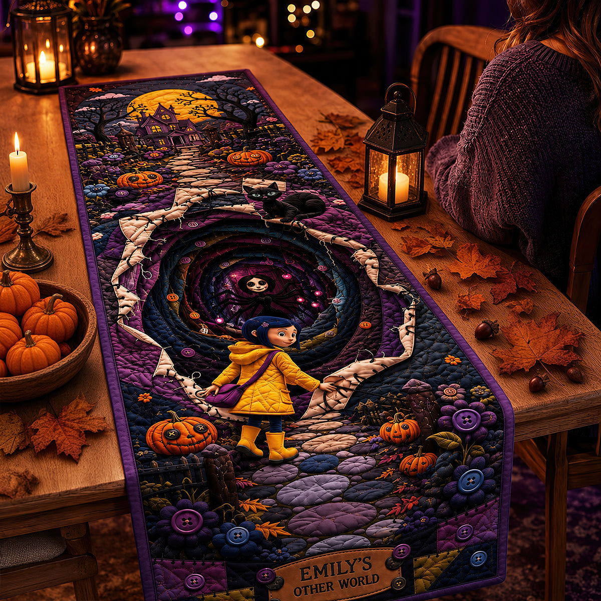 Enchanting Halloween Adventure - Personalized Spooky Table Runner