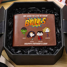 Load image into Gallery viewer, Personalized Super Dad PU Leather Wallet - Unique Father&#39;s Day Gift Leather Wallet PopCulturePrints
