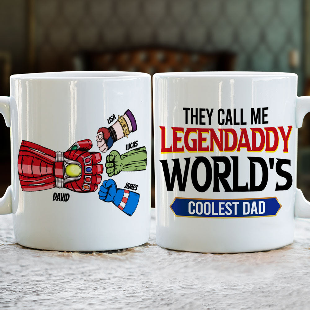 Legendaddy Personalized Fist Bump Mug - Gift for World's Coolest Dad Coffee Mug PopCulturePrints