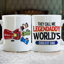 Load image into Gallery viewer, Legendaddy Personalized Fist Bump Mug - Gift for World&#39;s Coolest Dad Coffee Mug PopCulturePrints
