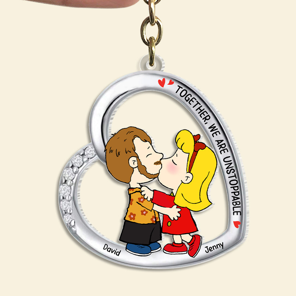 Personalized Together We’re Unstoppable Keychain for Couples Keychains PopCulturePrints