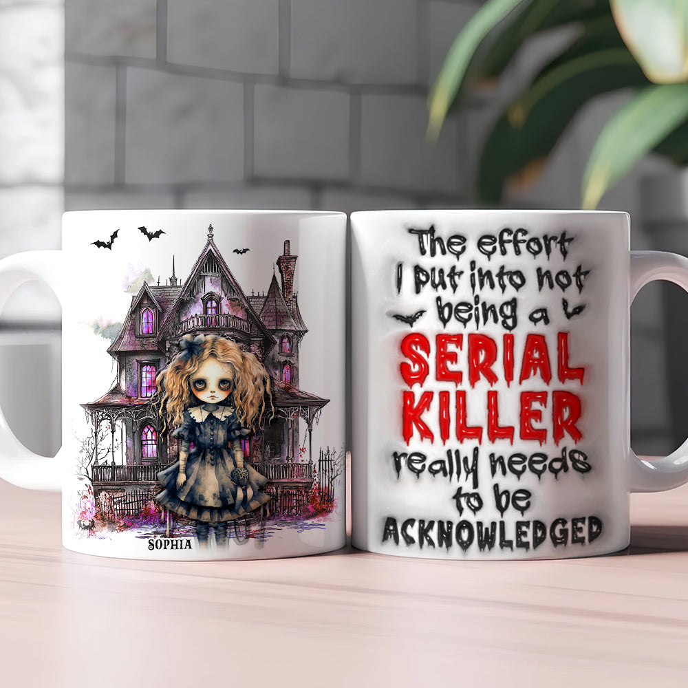 Spooky Personalized Halloween Mug - Acknowledged Serial Killer Effort