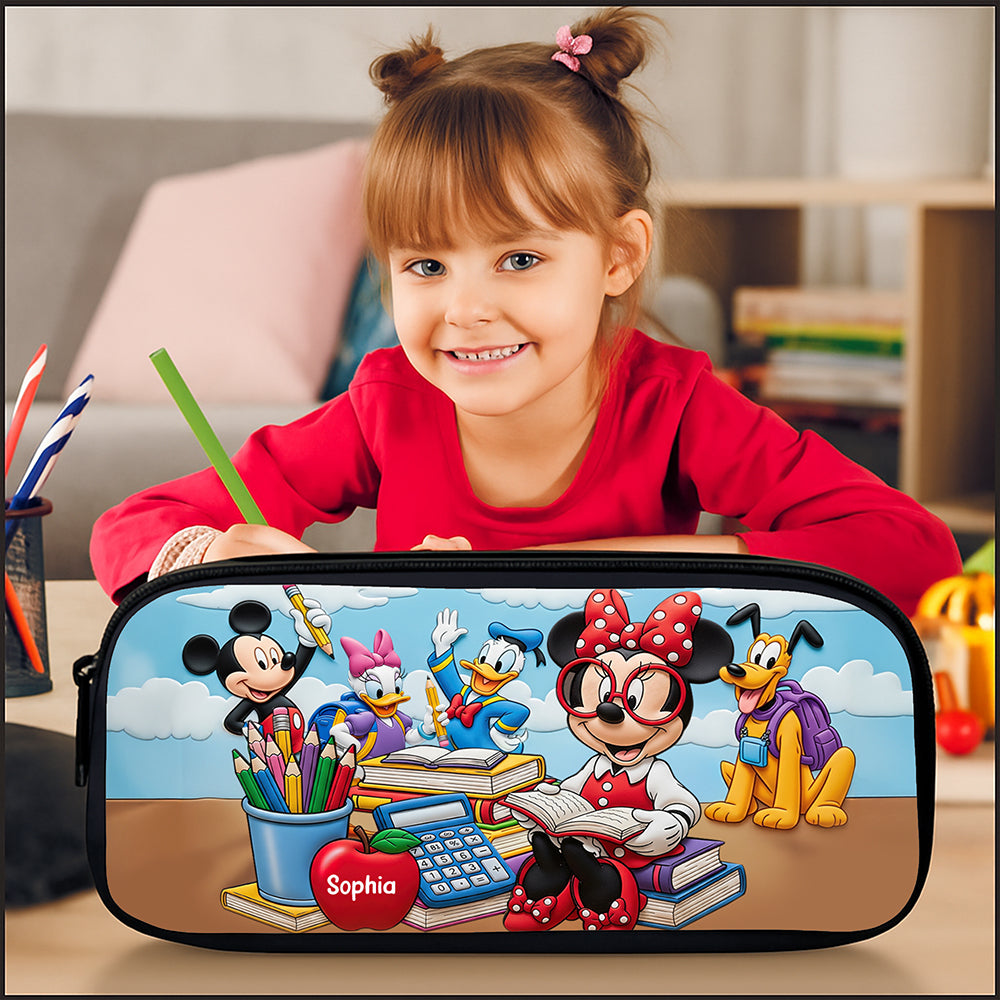 Teaching is a Work of Heart - Cute Cartoon Pencil Case - Personalized Gift for Teachers, Students, and Kids Pencil Case PopCulturePrints
