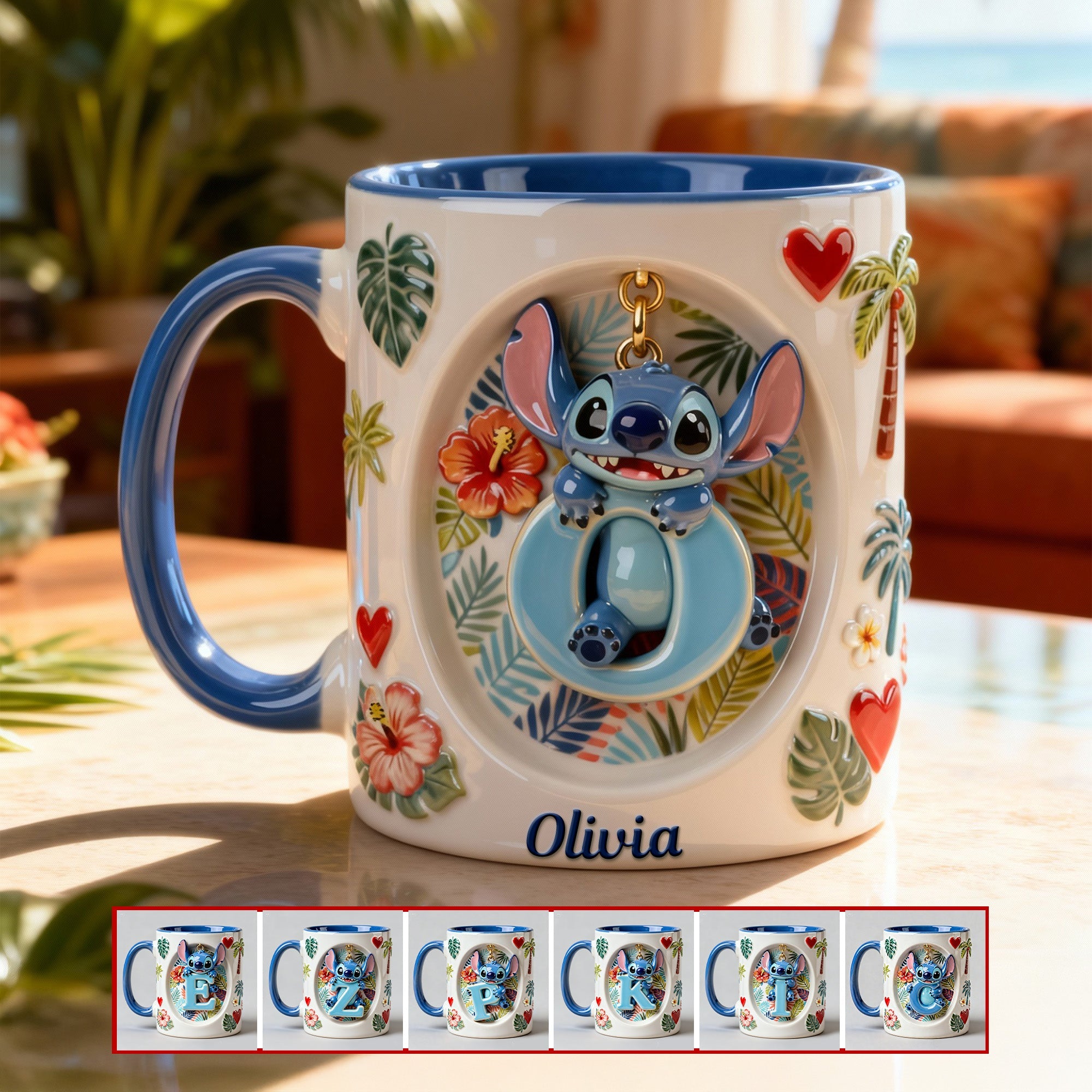 Cute Alien Alphabet Initial Letters Accent Mug - Perfect Personalized Gift for Any Occasion Coffee Mug PopCulturePrints