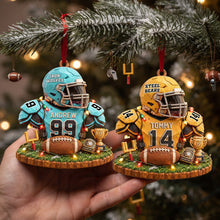 Load image into Gallery viewer, "Celebrate Every Victory" - Personalized Bulk Up Sport Wood Effect Ornament - Custom Gift for Sports Enthusiasts and Fans
