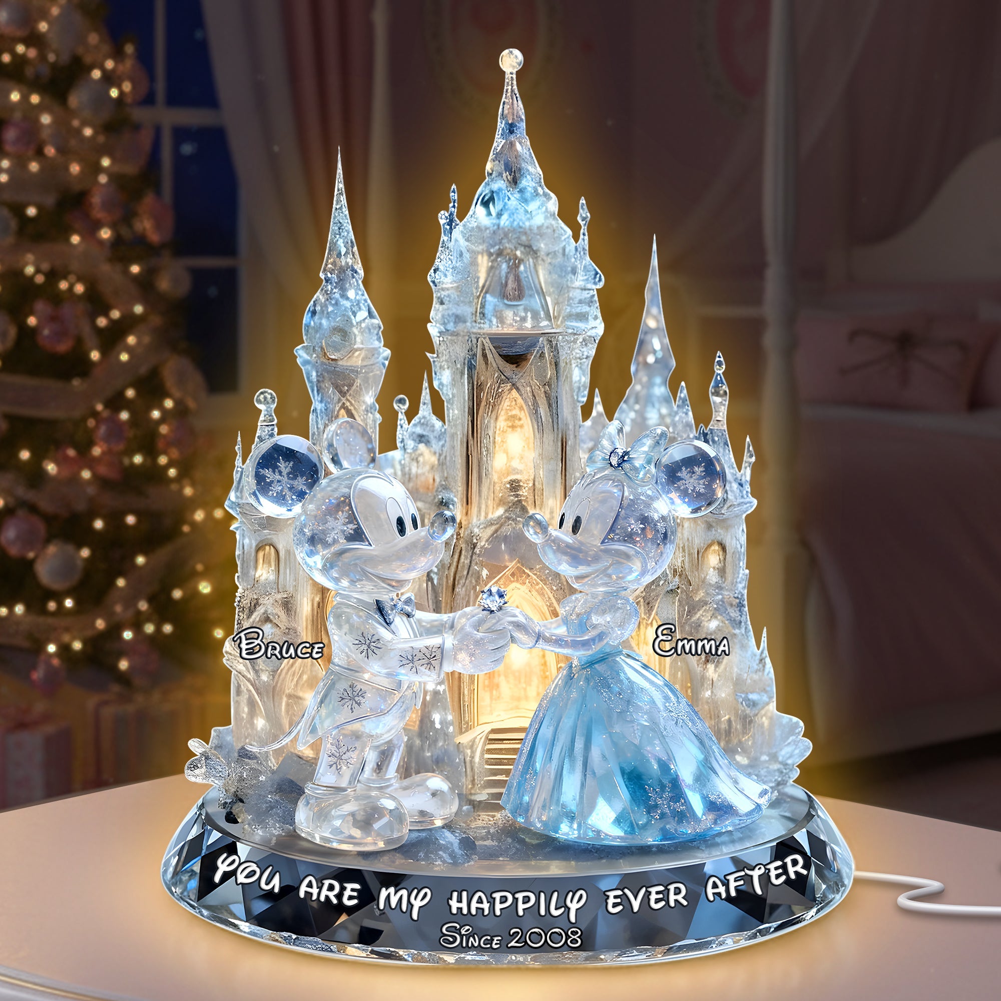 You Are My Happily Ever After - Shimmering Fairytail Couple Acrylic Light Box | Personalized Gift for Couples Light Box PopCulturePrints