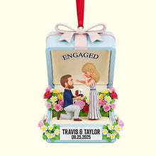 Load image into Gallery viewer, Engaged Forever - Personalized Engagement Anniversary Christmas Ornament for Couples Ornament PopCulturePrints
